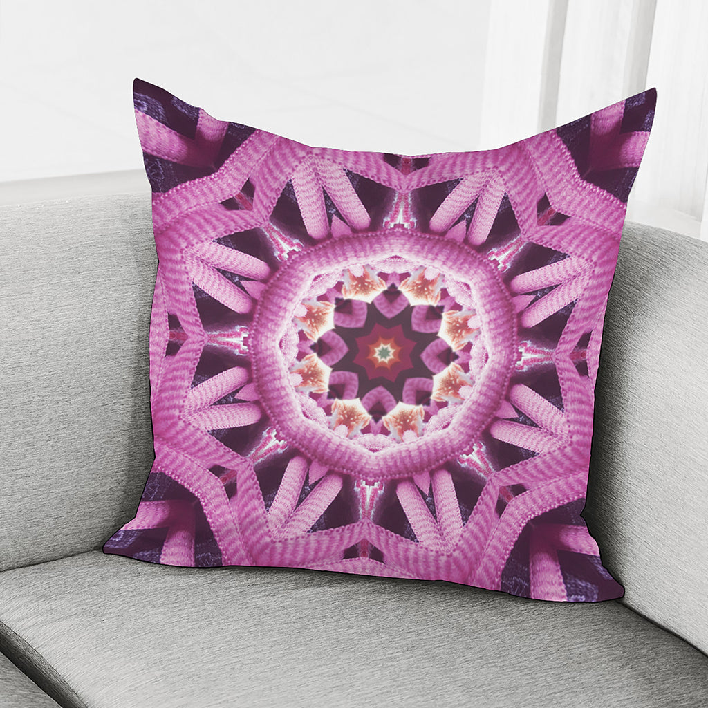 Pink Kaleidoscope Print Pillow Cover