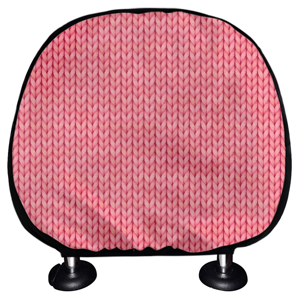 Pink Knitted Pattern Print Car Headrest Covers