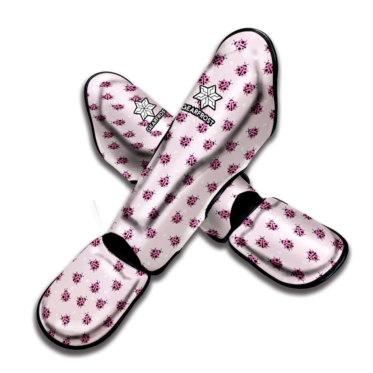 Pink Ladybug Pattern Print Muay Thai Shin Guard