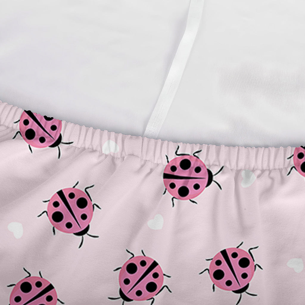 Pink Ladybug Pattern Print Sofa Cover