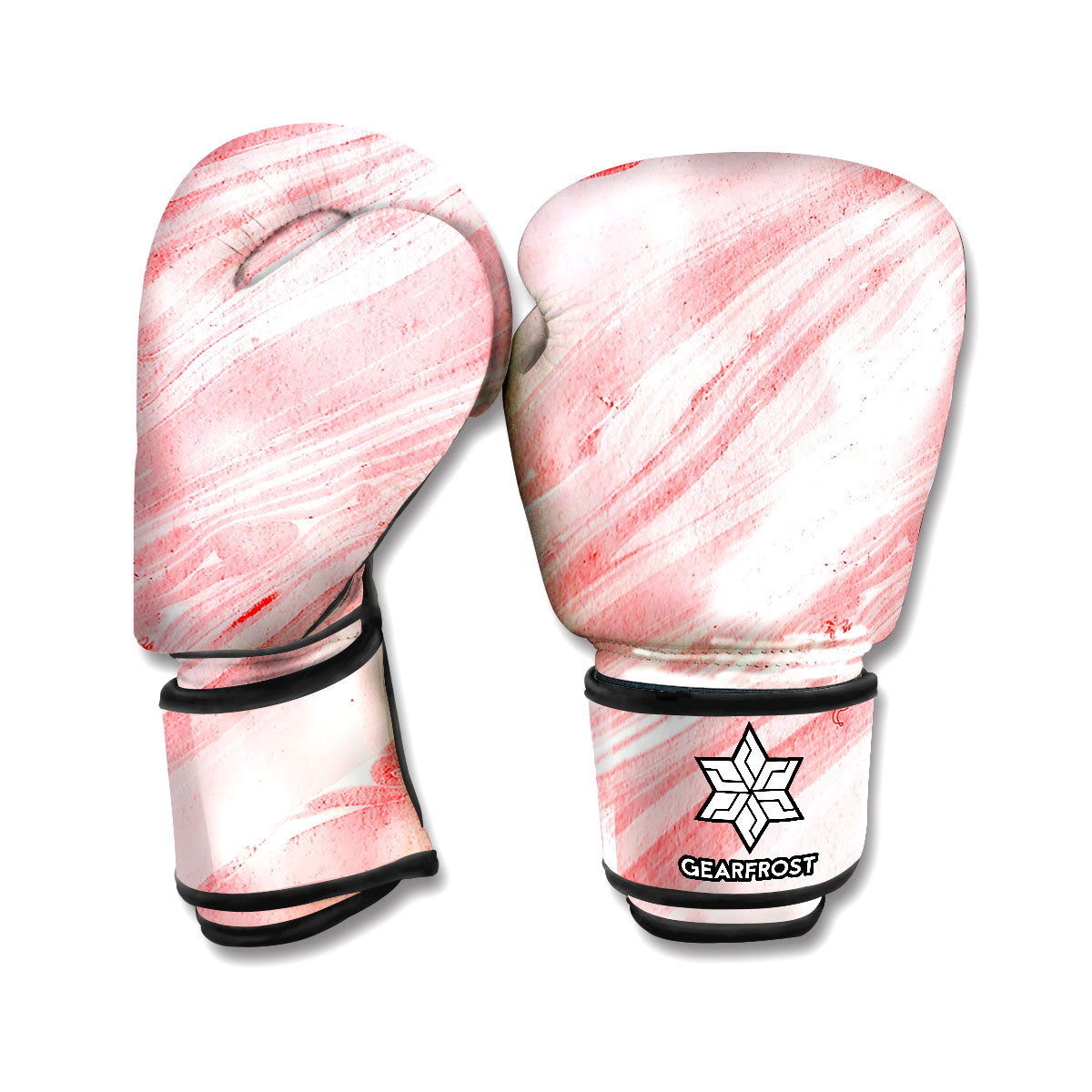 Pink Liquid Marble Print Boxing Gloves