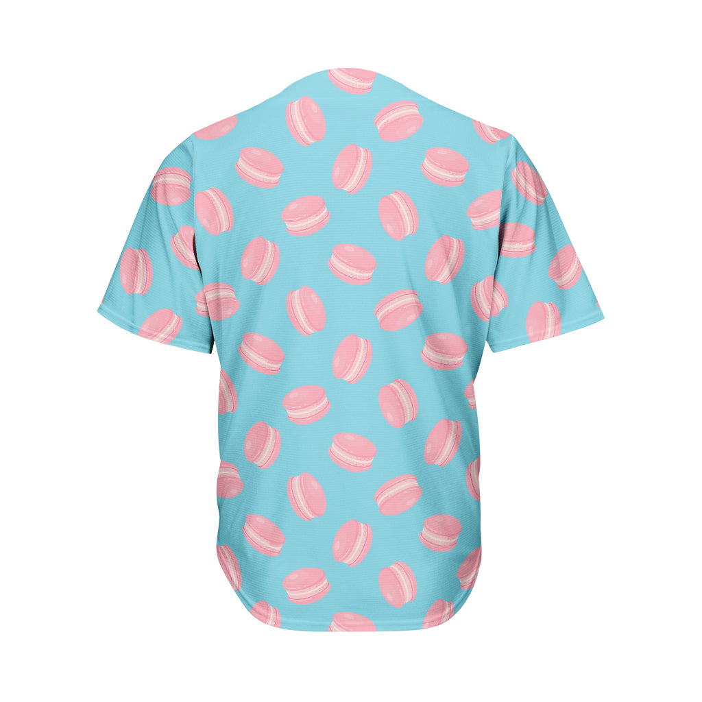 Pink Macaron Pattern Print Men's Baseball Jersey