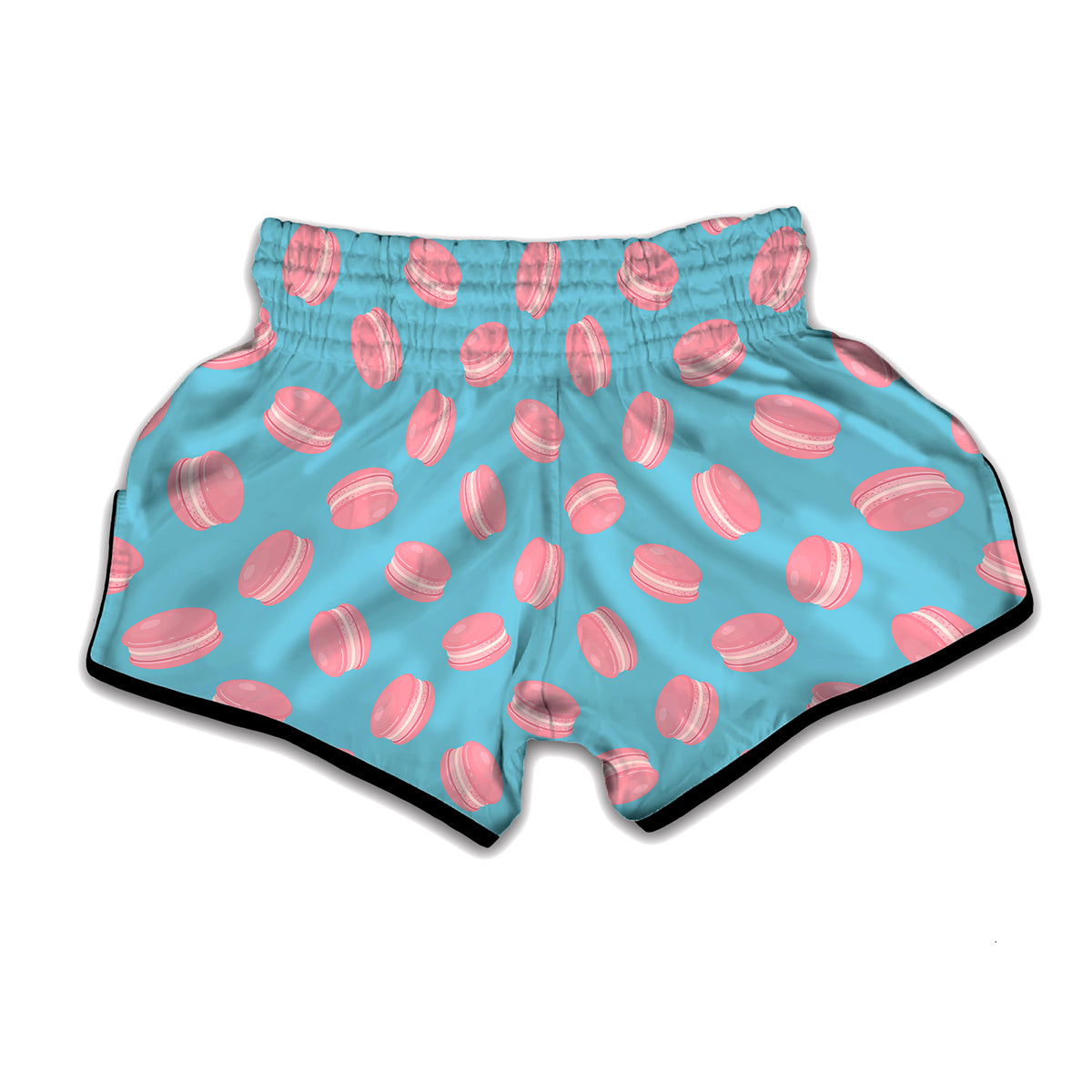 Pink Macaron Pattern Print Muay Thai Boxing Shorts