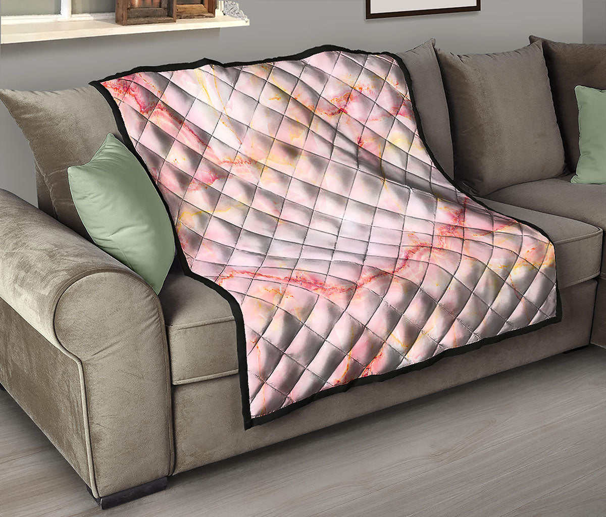 Pink Marble Print Quilt
