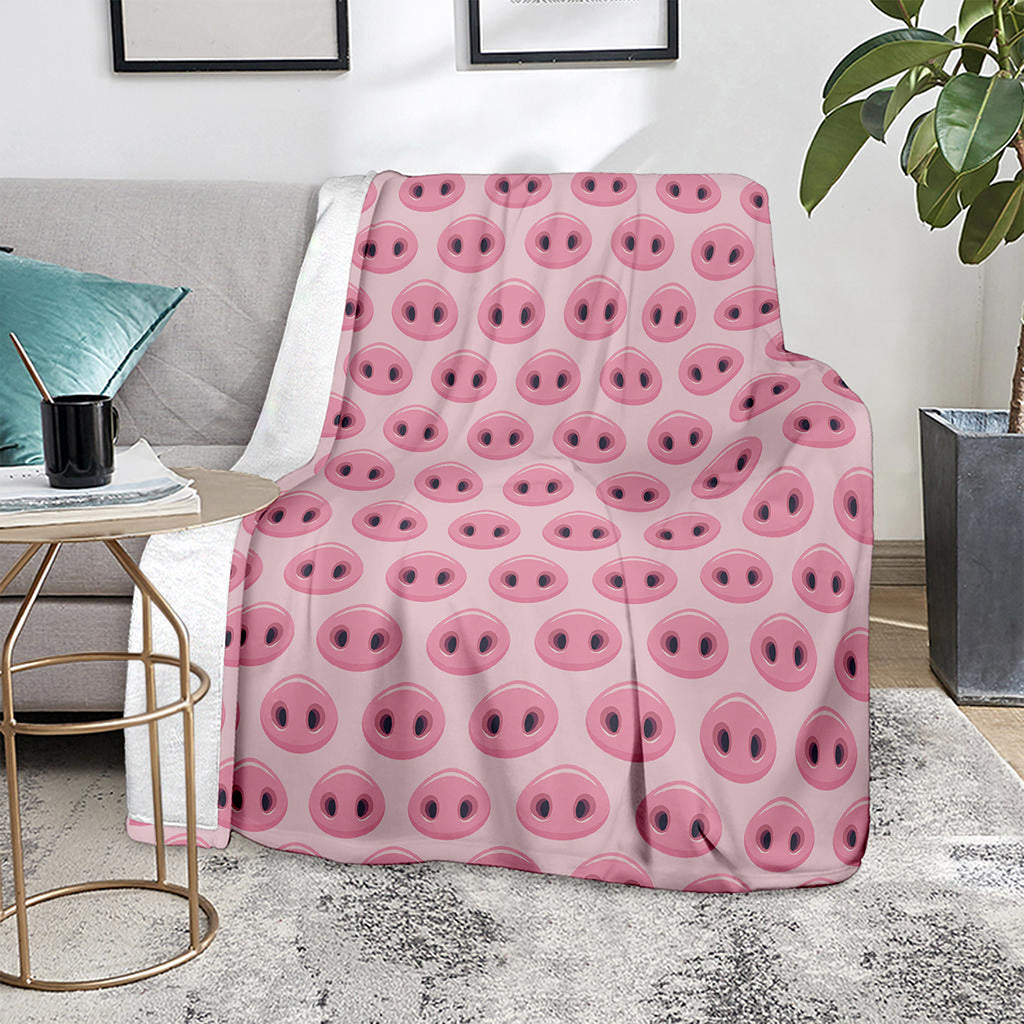 Pink Pig Nose Pattern Print Blanket