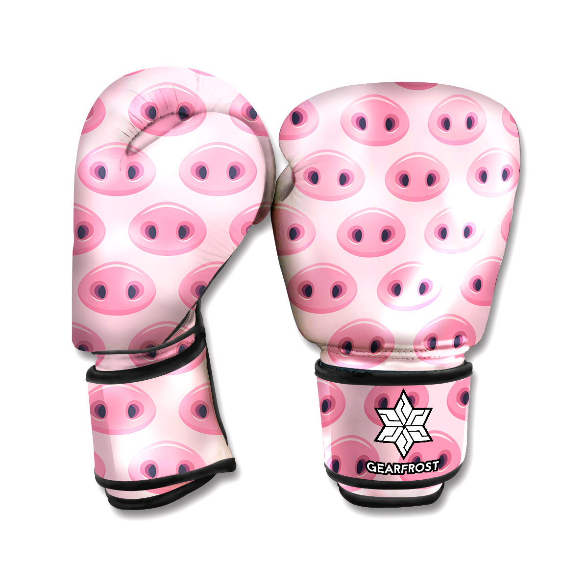 Pink Pig Nose Pattern Print Boxing Gloves