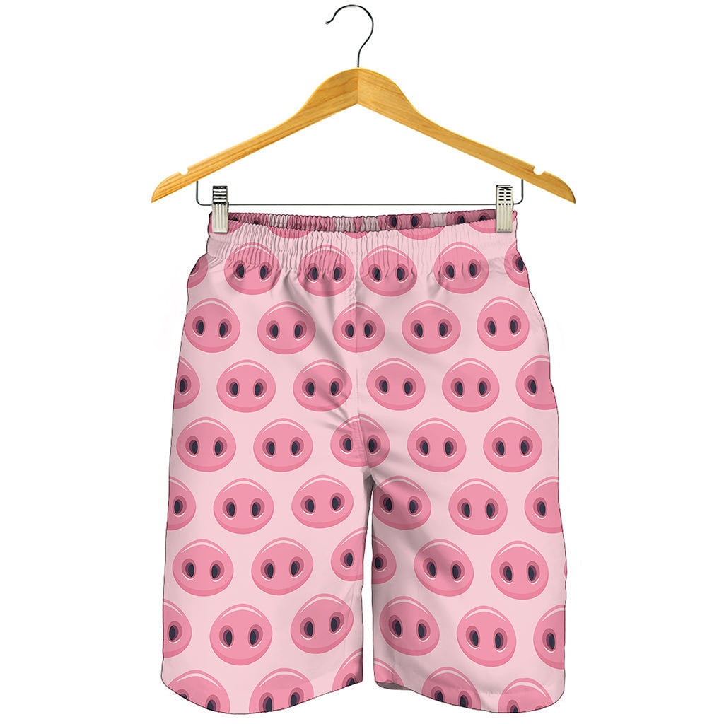Pink Pig Nose Pattern Print Men's Shorts
