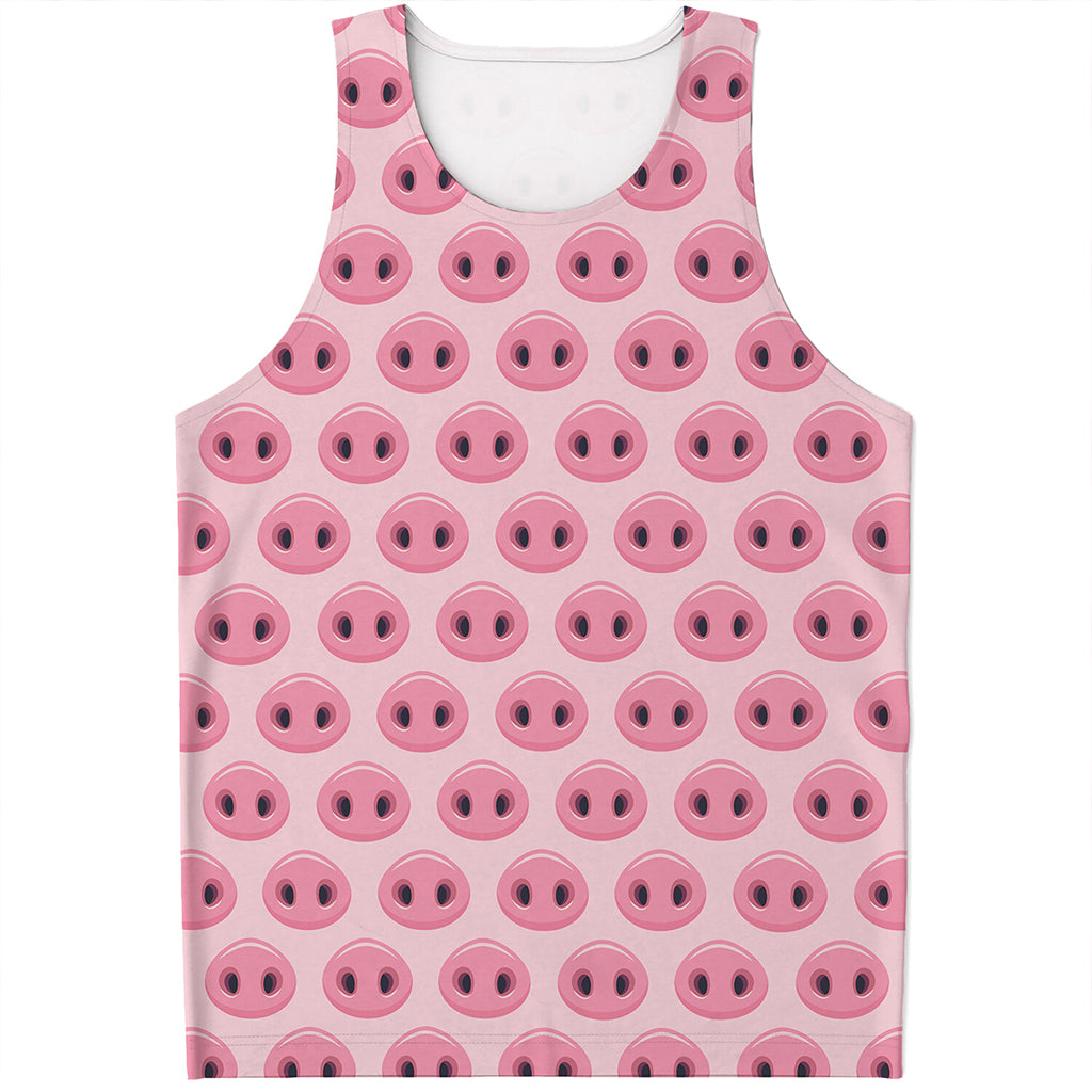 Pink Pig Nose Pattern Print Men's Tank Top