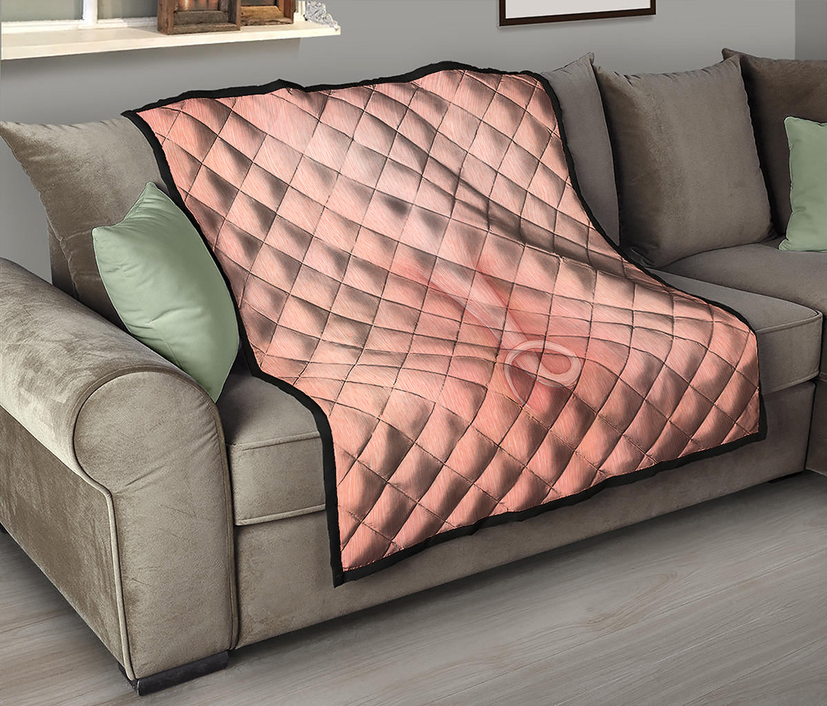 Pink Pig Tail Print Quilt