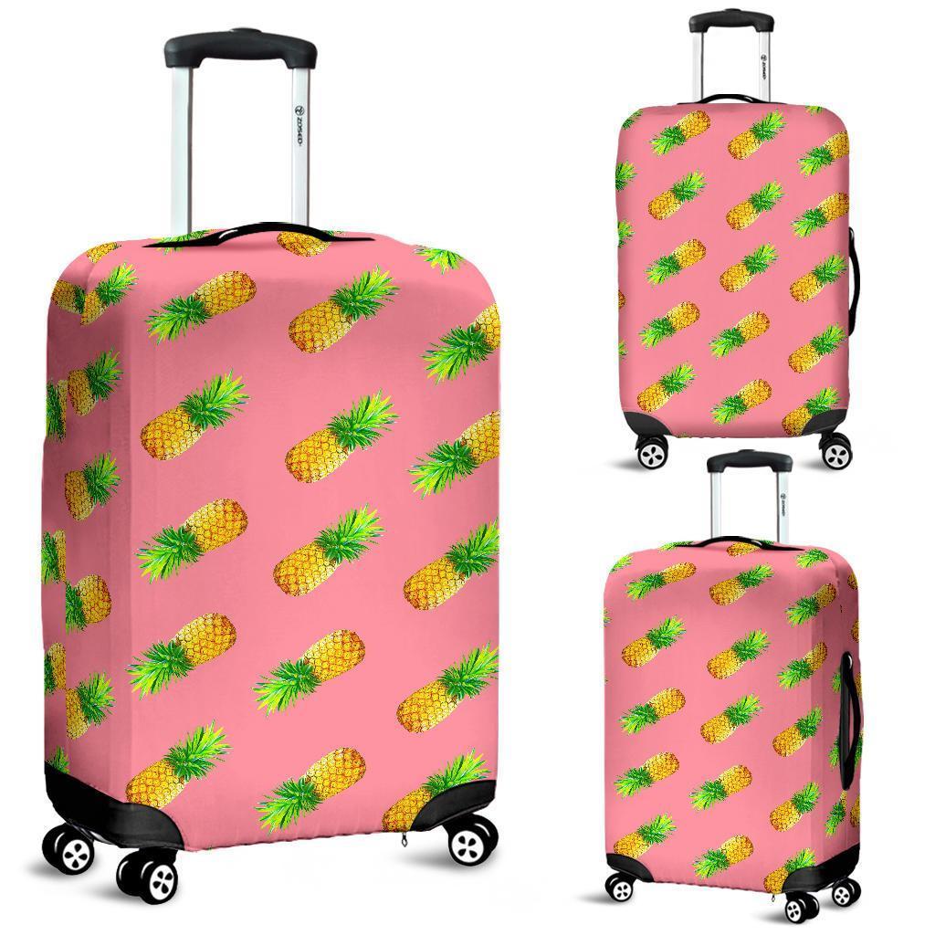 Pink Pineapple Pattern Print Luggage Cover GearFrost