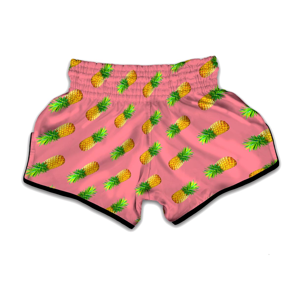 Pink Pineapple Pattern Print Muay Thai Boxing Shorts