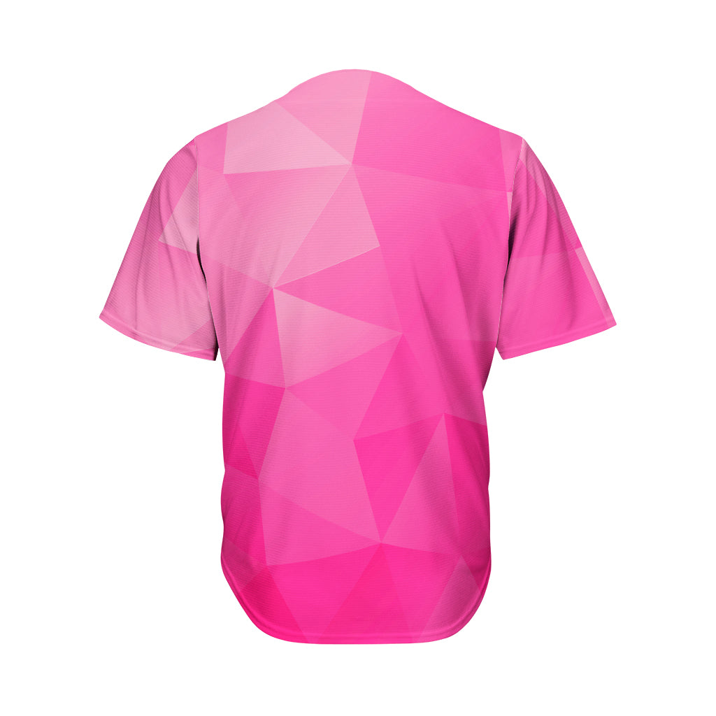 Pink Polygonal Geometric Print Men's Baseball Jersey