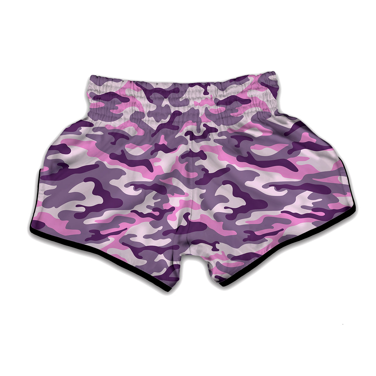 Pink Purple And Grey Camouflage Print Muay Thai Boxing Shorts