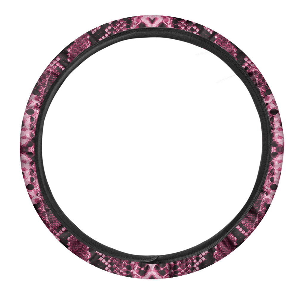 Pink Python Snakeskin Print Car Steering Wheel Cover