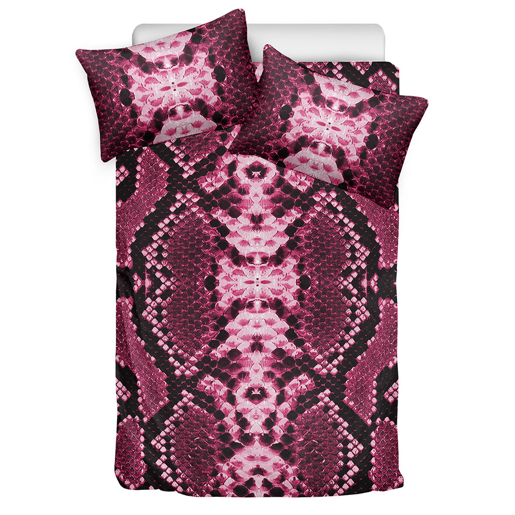Pink Python Snakeskin Print Duvet Cover Bedding Set