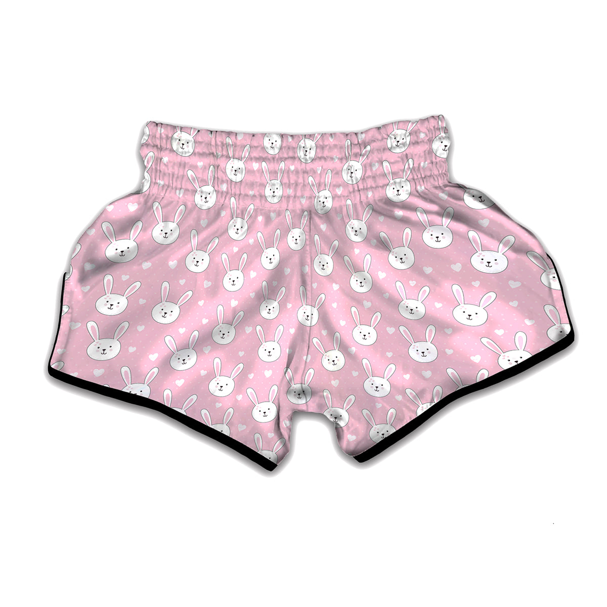 Pink Rabbit Pattern Print Muay Thai Boxing Shorts