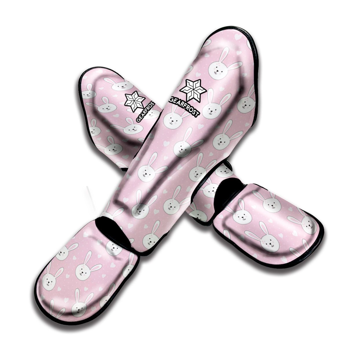 Pink Rabbit Pattern Print Muay Thai Shin Guard