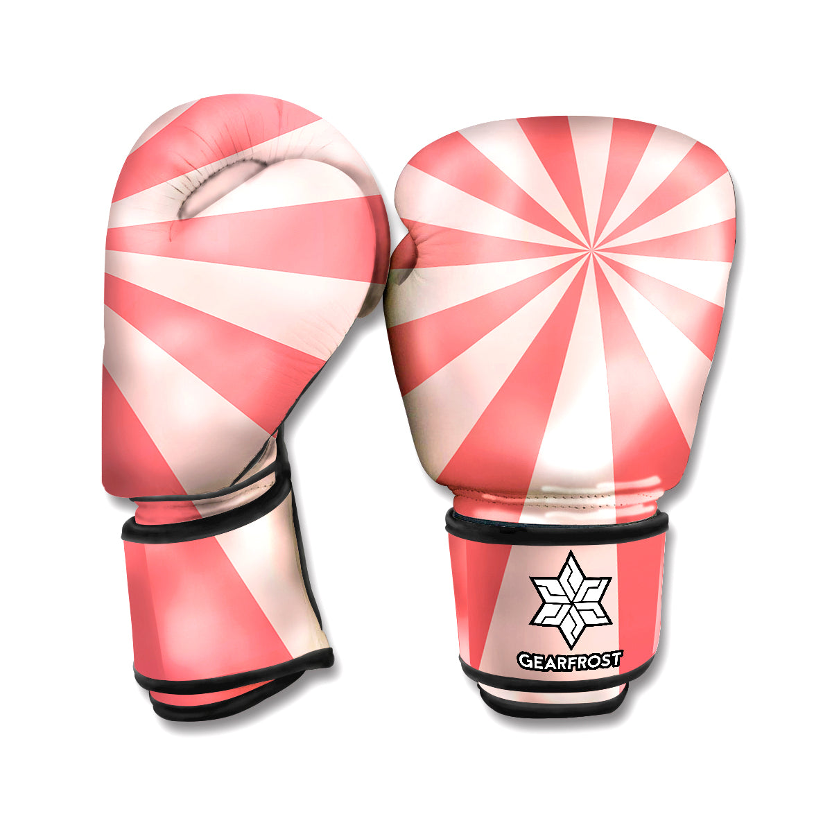Pink Radial Rays Print Boxing Gloves