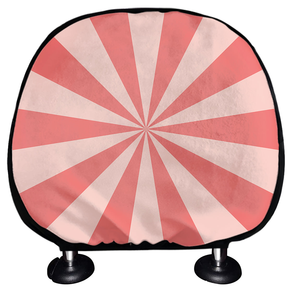 Pink Radial Rays Print Car Headrest Covers