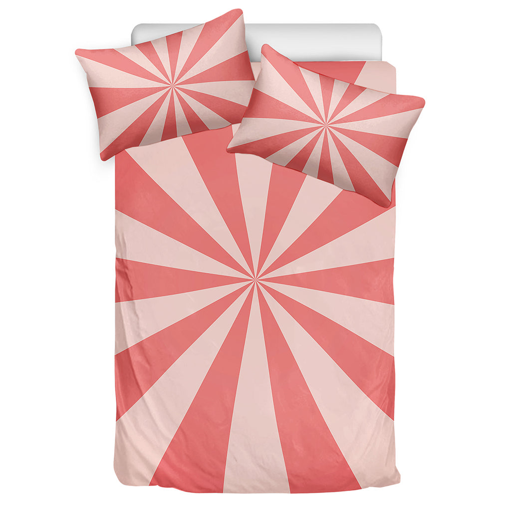 Pink Radial Rays Print Duvet Cover Bedding Set