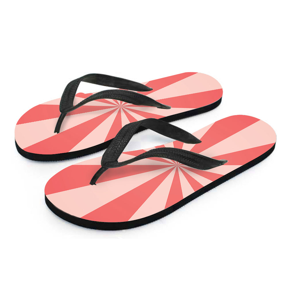 Pink Radial Rays Print Flip Flops