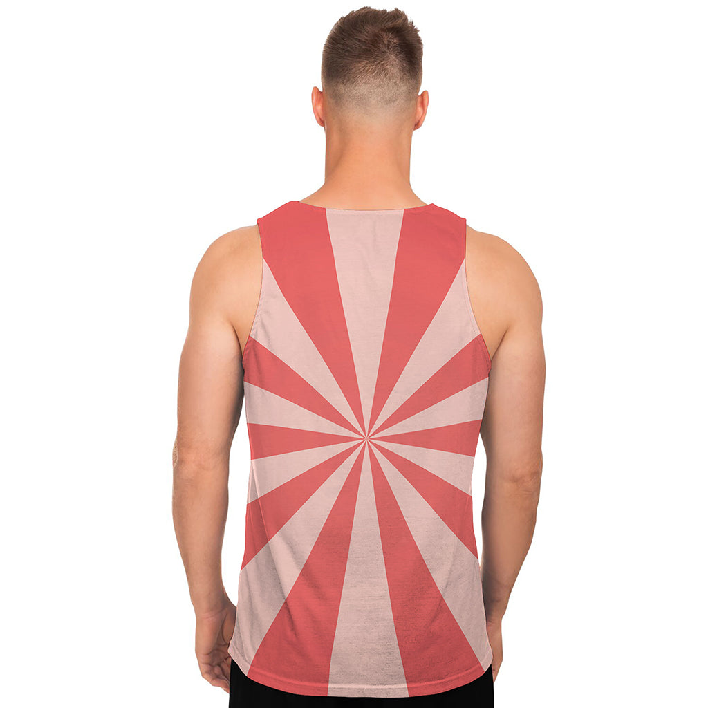 Pink Radial Rays Print Men's Tank Top