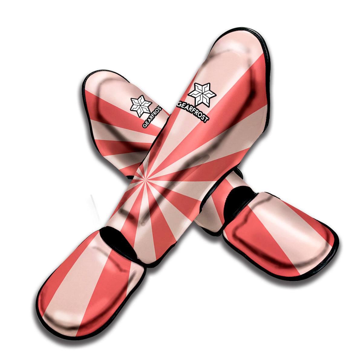 Pink Radial Rays Print Muay Thai Shin Guard