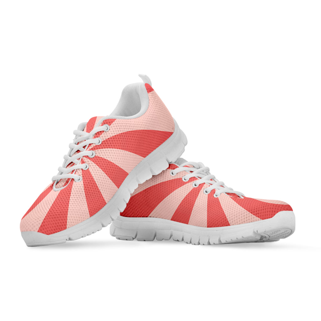 Pink Radial Rays Print White Sneakers