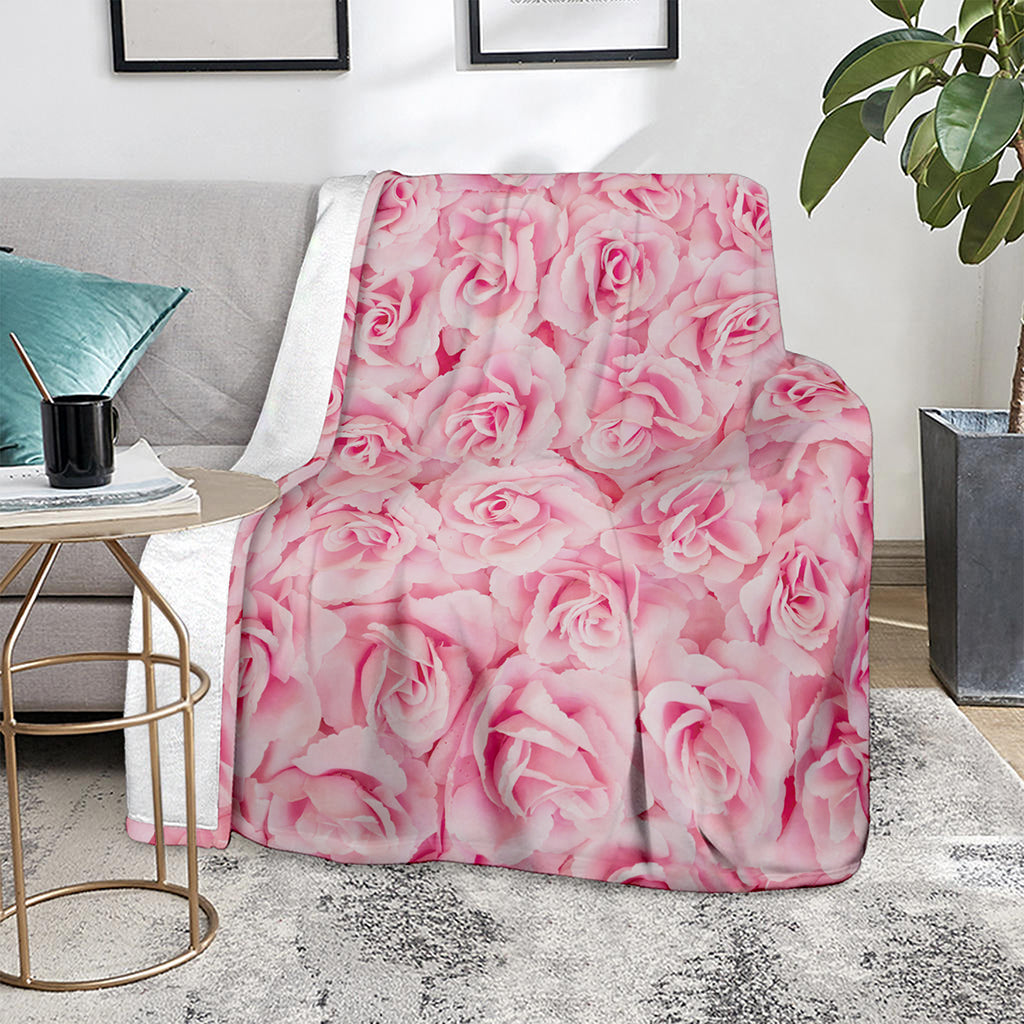 Pink Rose Print Blanket