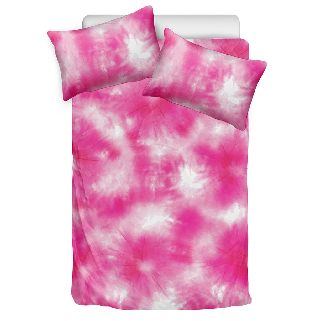 Pink Shibori Tie Dye Print Duvet Cover Bedding Set