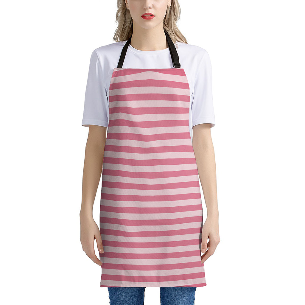 Pink Striped Pattern Print Apron