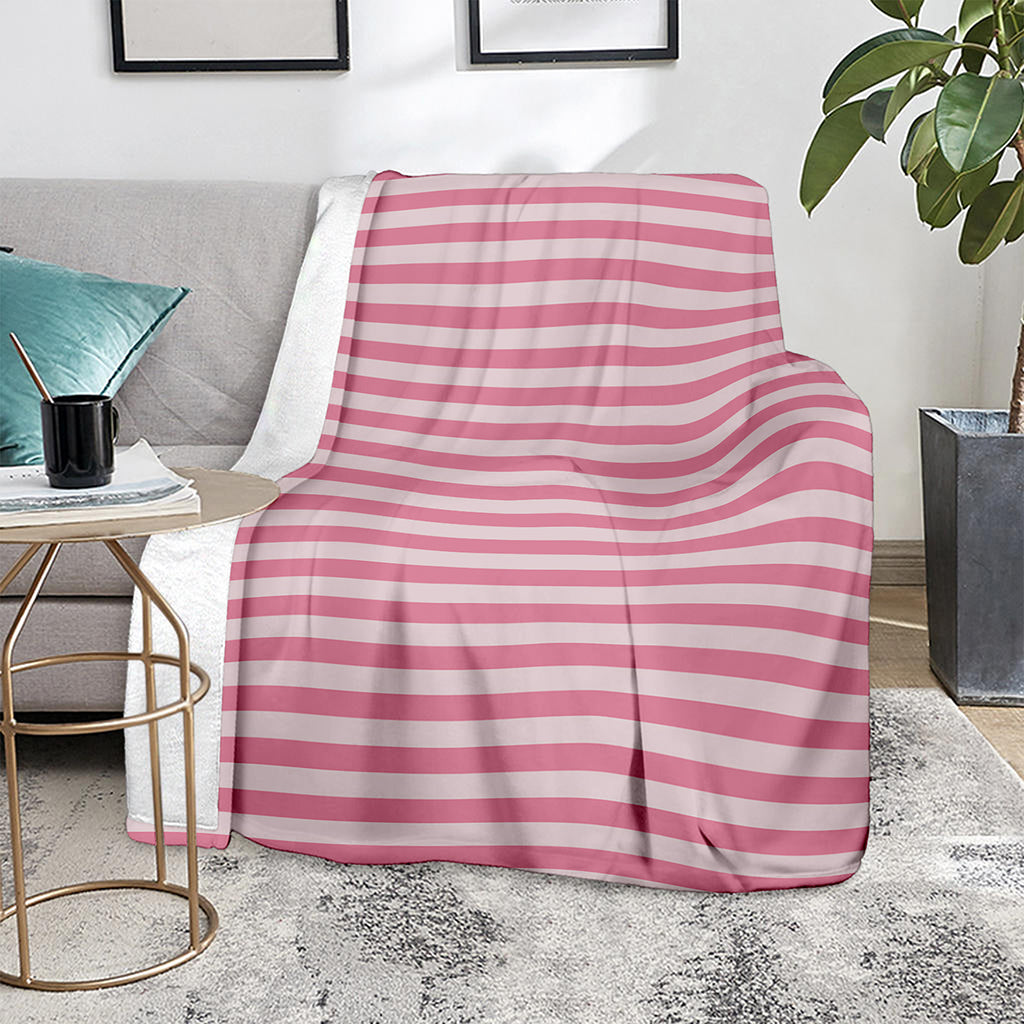 Pink Striped Pattern Print Blanket