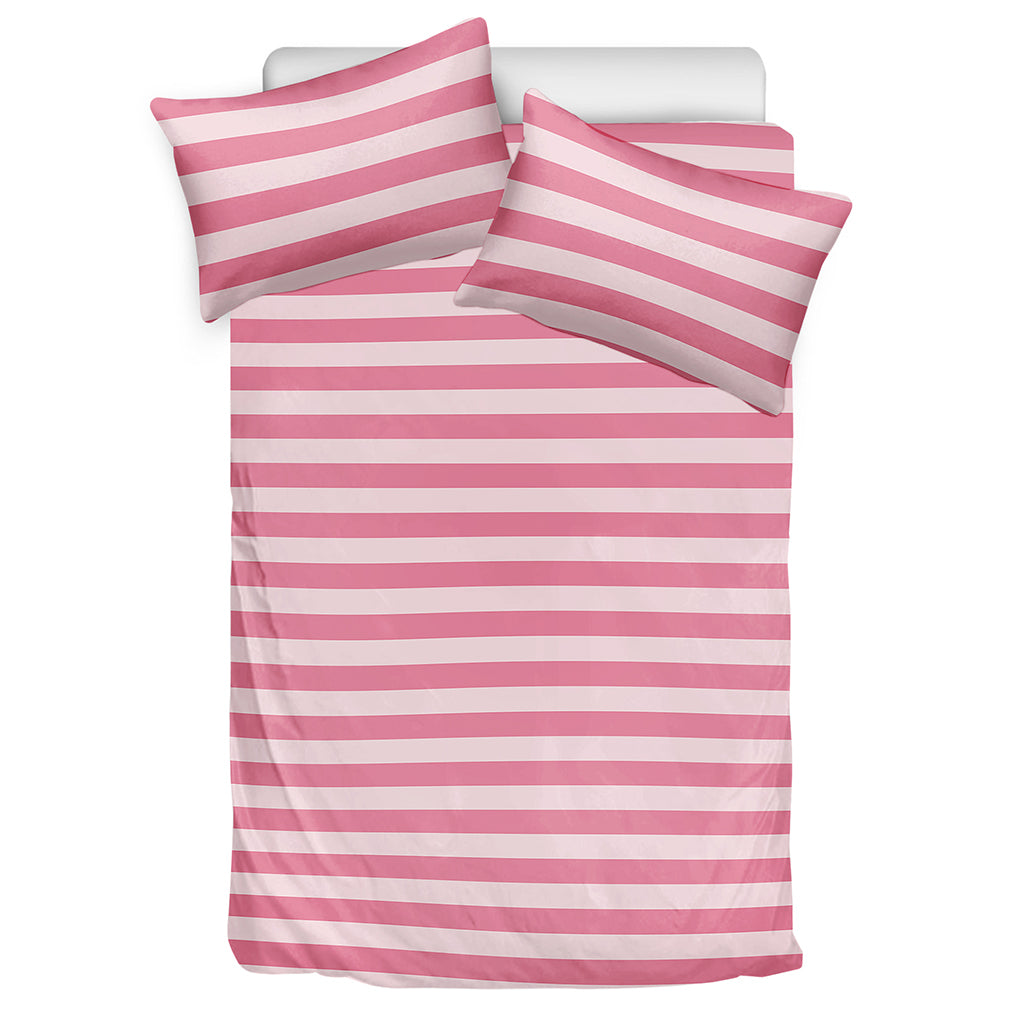Pink Striped Pattern Print Duvet Cover Bedding Set