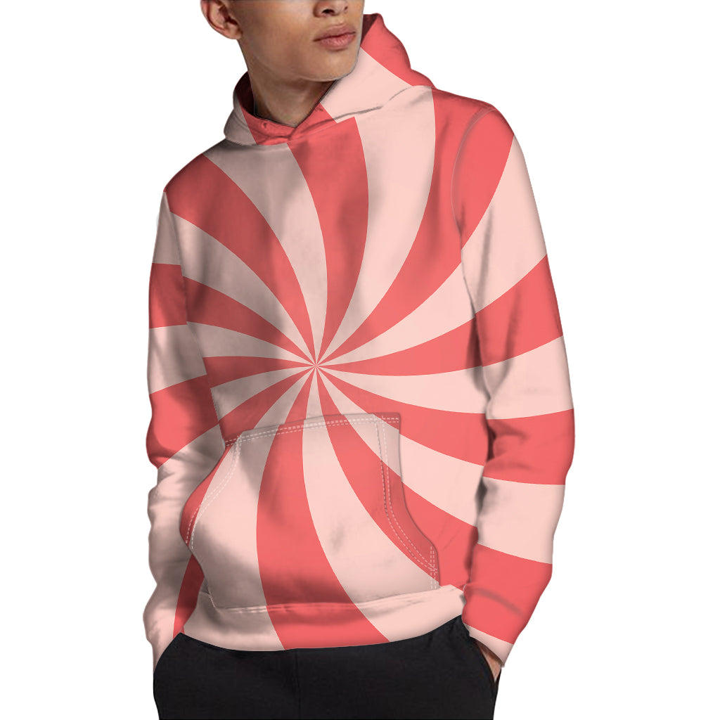 Pink Swirl Print Pullover Hoodie