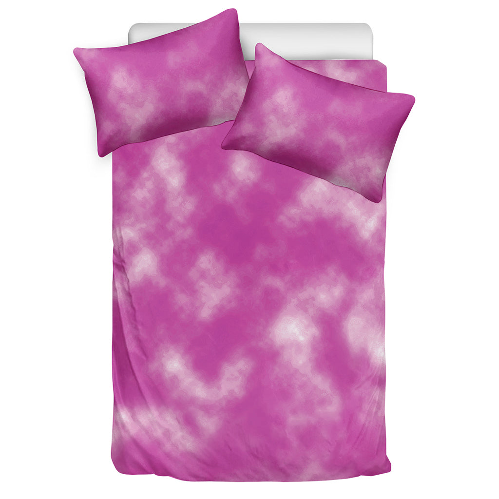 Pink Tie Dye Print Duvet Cover Bedding Set