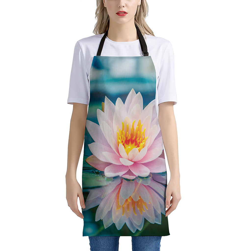 Pink Water Lily Print Apron