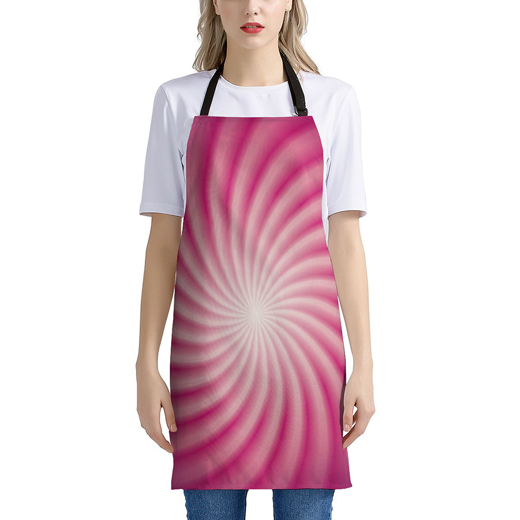 Pink Whirlpool Spiral Print Apron