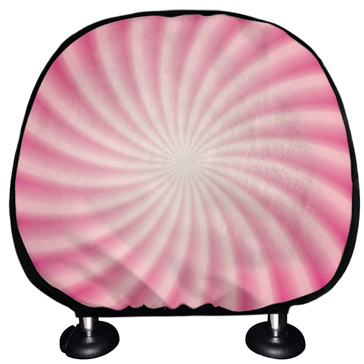 Pink Whirlpool Spiral Print Car Headrest Covers