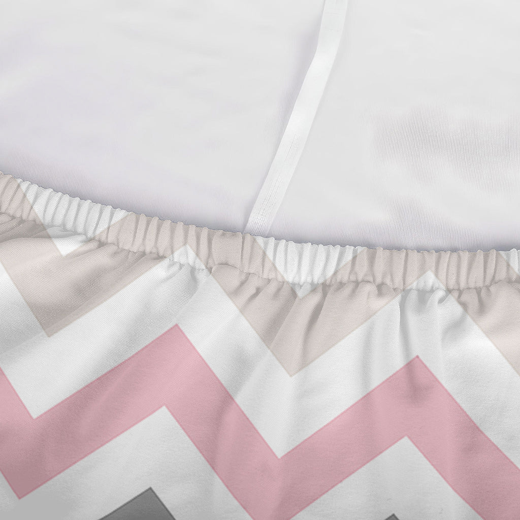 Pink White And Grey Chevron Print Sofa Cover