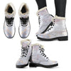 Pink White Grey Marble Print Comfy Boots GearFrost