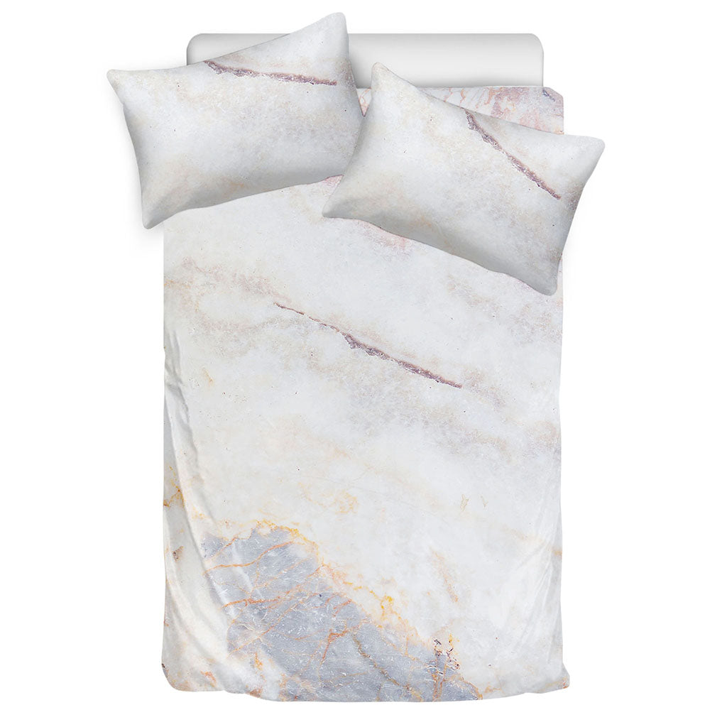 Pink White Grey Marble Print Duvet Cover Bedding Set