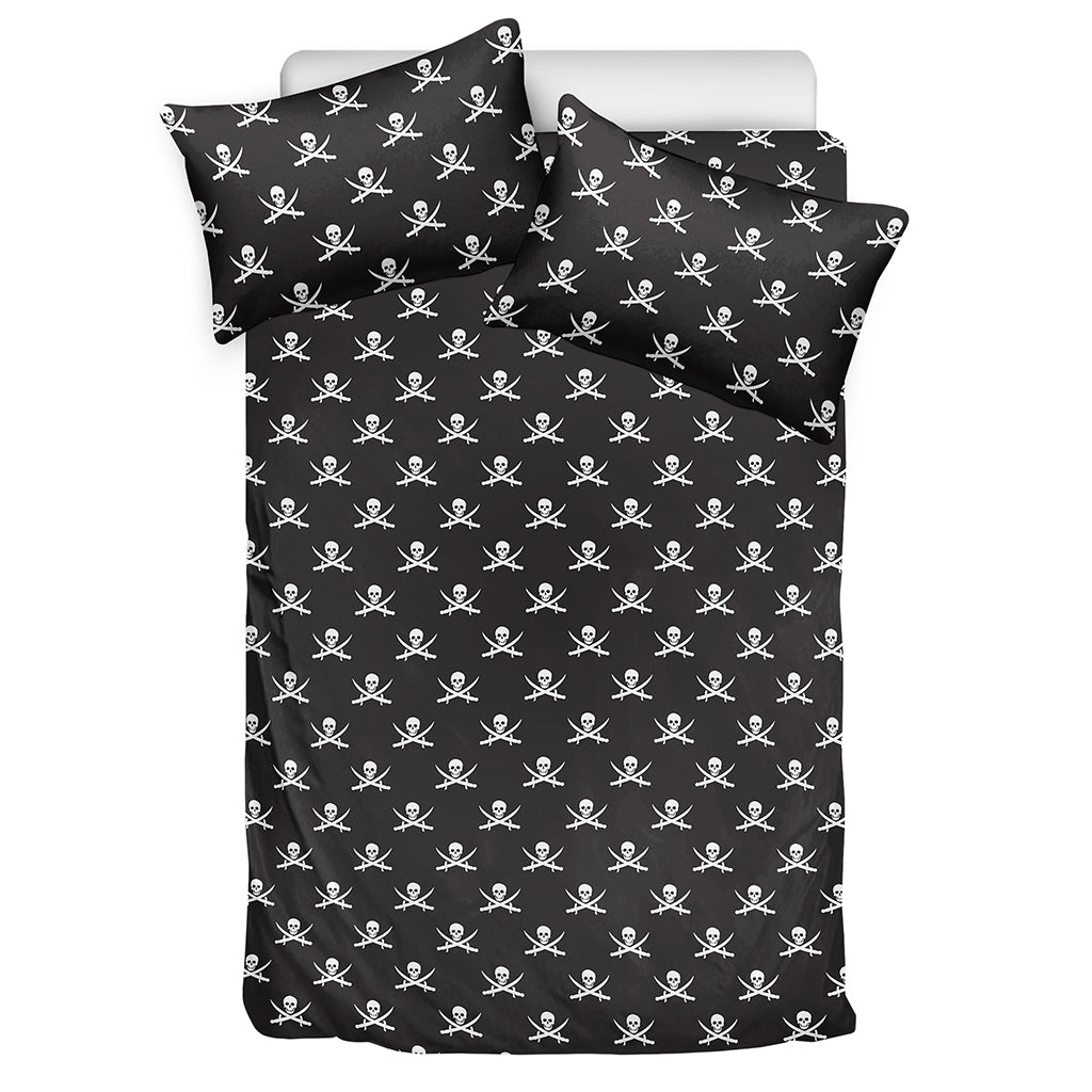 Pirate Skull Symbol Pattern Print Duvet Cover Bedding Set