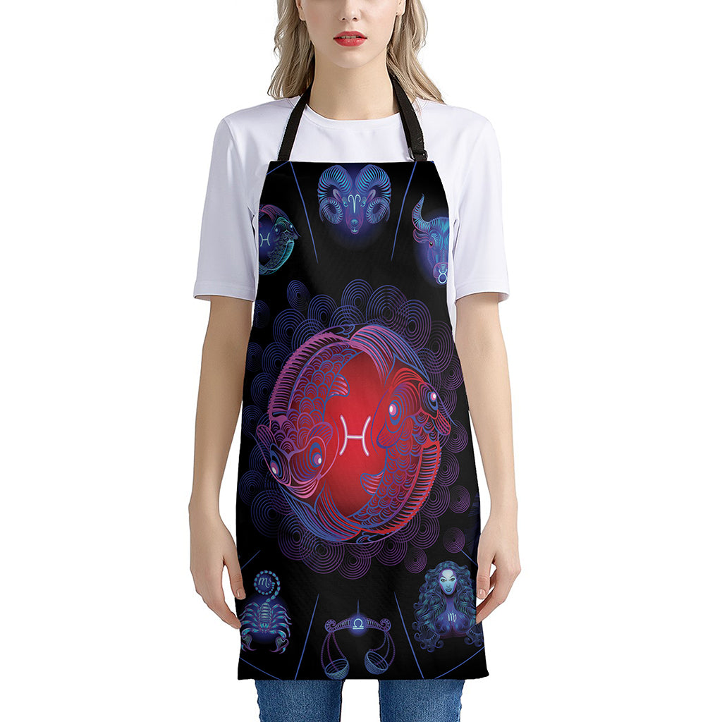 Pisces And Astrological Signs Print Apron