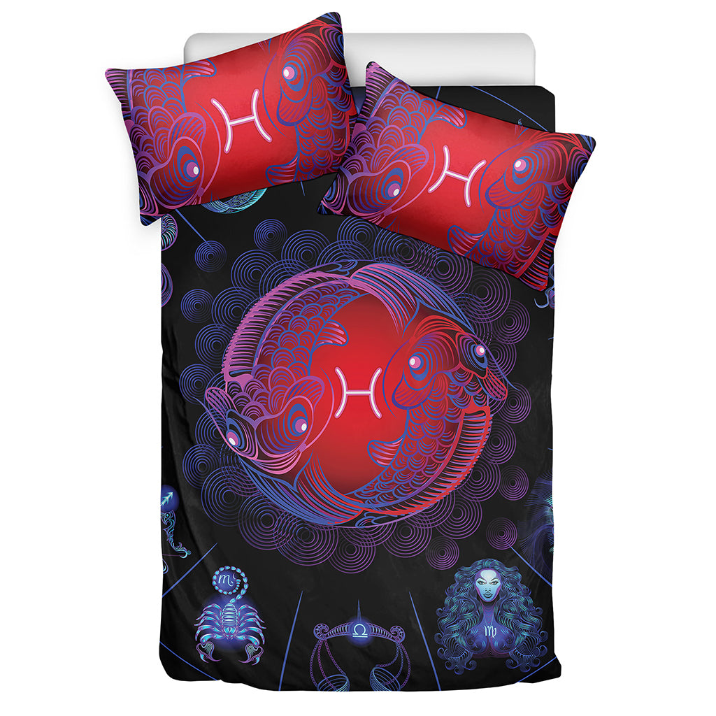 Pisces And Astrological Signs Print Duvet Cover Bedding Set