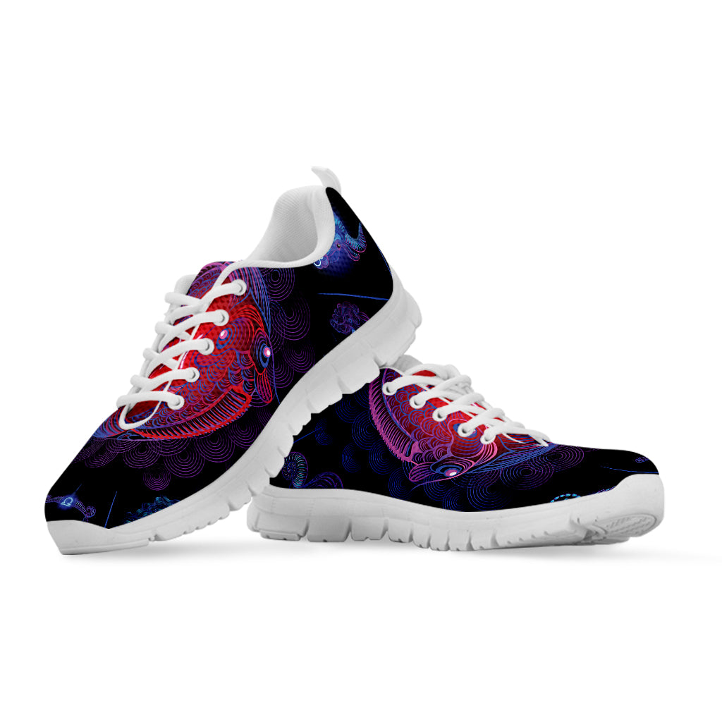 Pisces And Astrological Signs Print White Sneakers