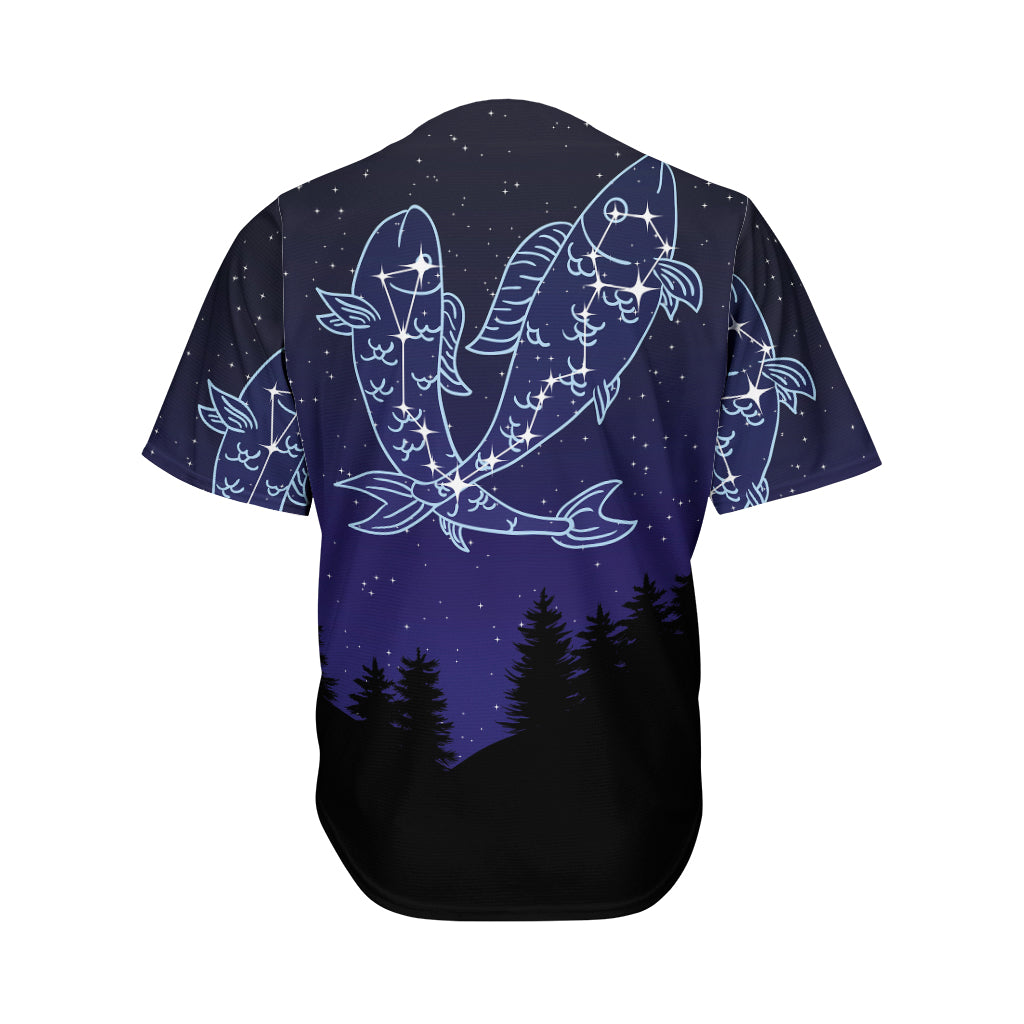 Pisces Constellation Print Men's Baseball Jersey