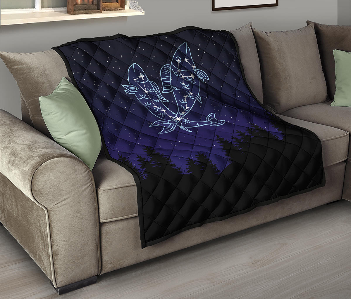 Pisces Constellation Print Quilt
