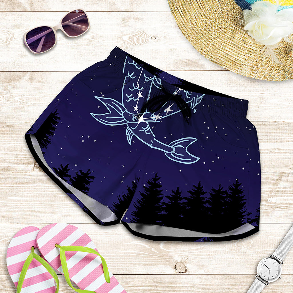 Pisces Constellation Print Women's Shorts