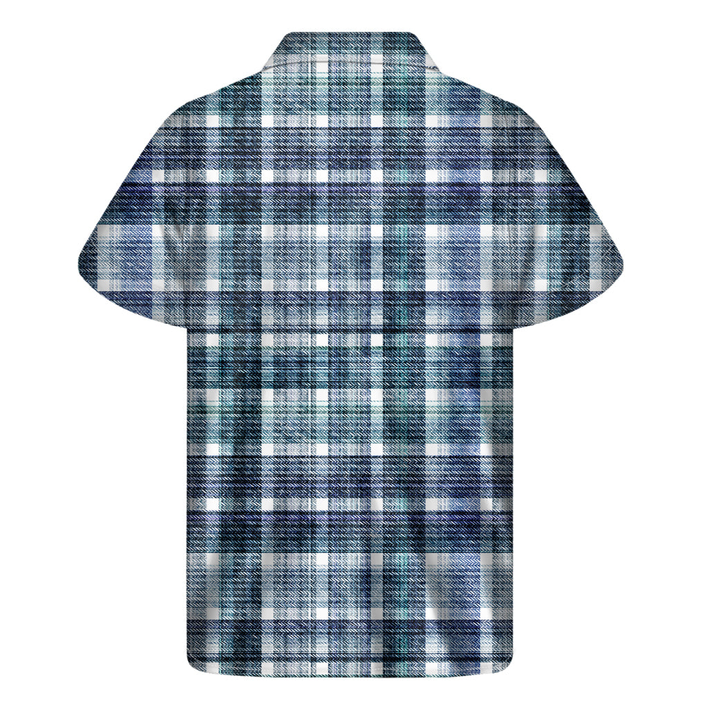 Plaid Denim Jeans Pattern Print Men's Short Sleeve Shirt