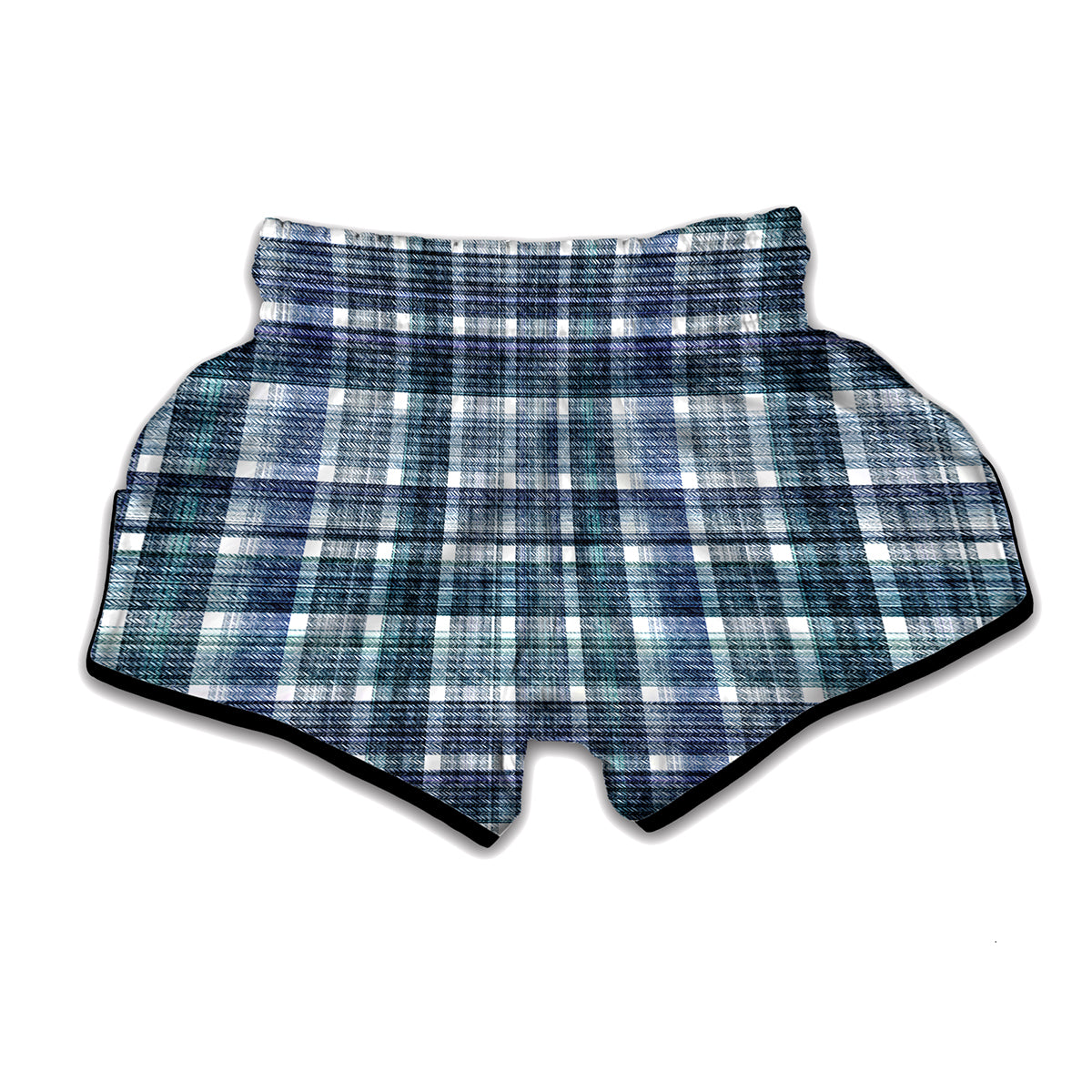 Plaid Denim Jeans Pattern Print Muay Thai Boxing Shorts